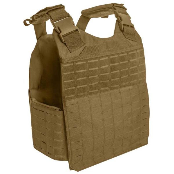 Coyote Brown Laser Cut MOLLE Plate Carrier